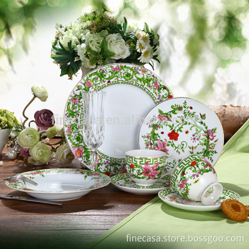 30 Pieces Luxury Super White Porcelain Dinnerware Set
